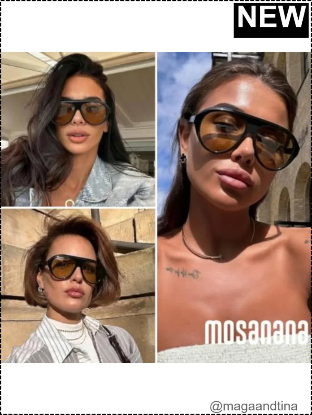 Oversized Aviator Sunglasses with UV400 Protection